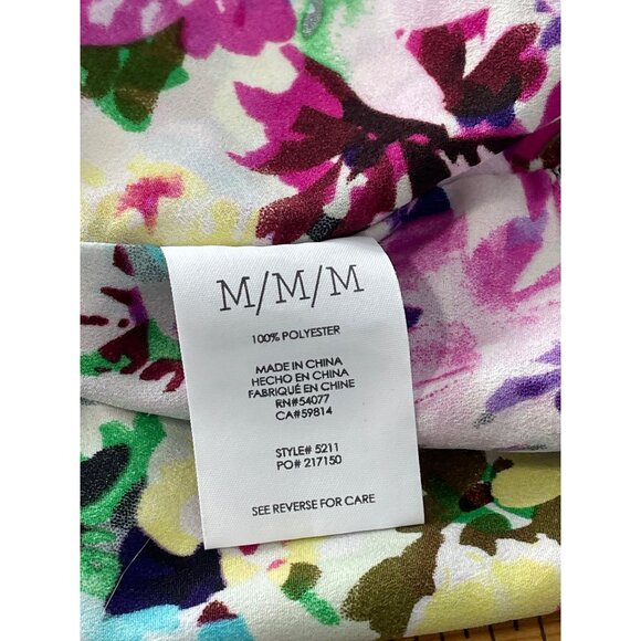 Cabi Eden Blouse Size Medium Floral Faux Wrap VNeck Watercolor Purple Multi Boho - Picture 6 of 8